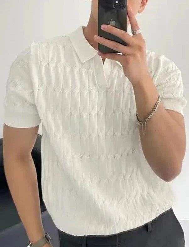 Heren Poloshirt Blauw Maat M Katoen Korte Mouwen-3