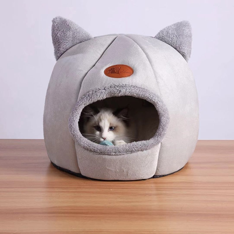 Schattige Kitty kalmerende kattengrot met afneembaar kattenbedkussen
