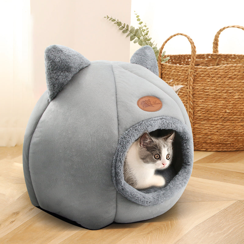 Schattige Kitty kalmerende kattengrot met afneembaar kattenbedkussen