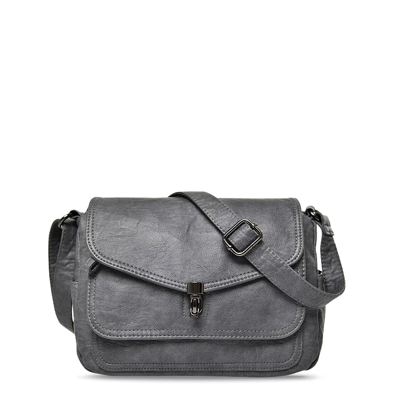 De Regina Crossbody Bag Vegan Leer Zwart Kleine Schoudertas Met Binnen Compartiment