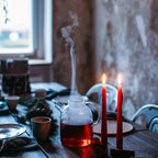 Grote Scandinavische Glazen Theepot Set
