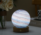 Glazen Maanlamp Zachte Lichtbol Met Maanweergave Realistisch