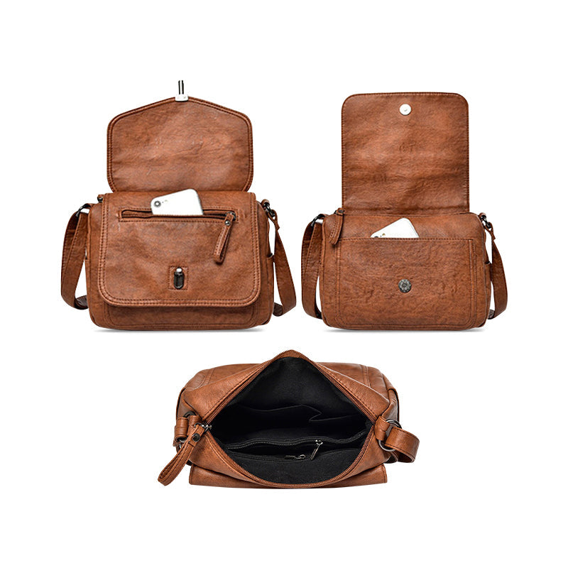 De Regina Crossbody Bag Vegan Leer Zwart Kleine Schoudertas Met Binnen Compartiment