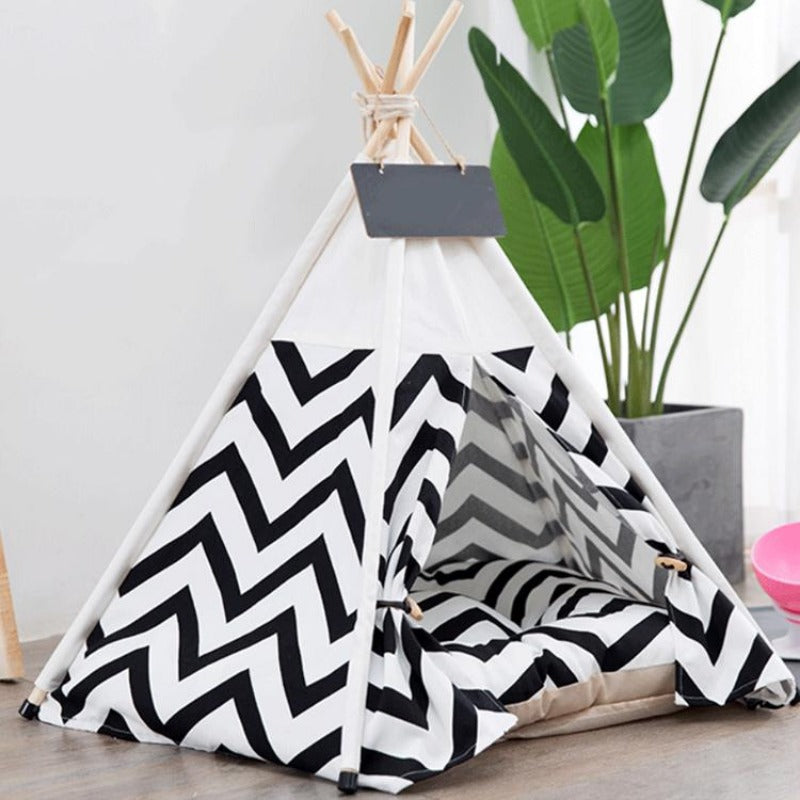 Moderne Boho Honden Teepee met Pluche Hondenbed Kussen