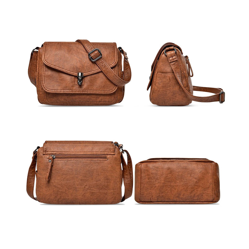De Regina Crossbody Bag Vegan Leer Zwart Kleine Schoudertas Met Binnen Compartiment
