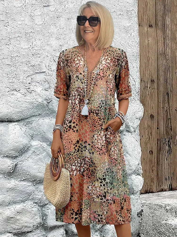 Harper | Dames Midi-jurk met bloemenprint | Elegant 0