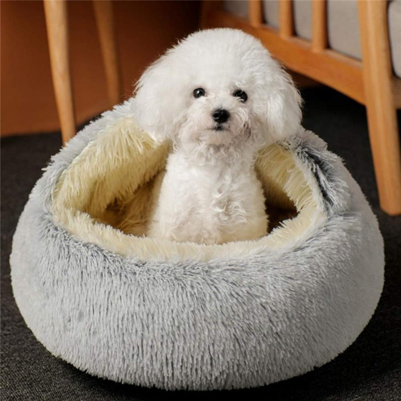 Ronde Pluche Kalmerende Honden/Katten Cave Bed