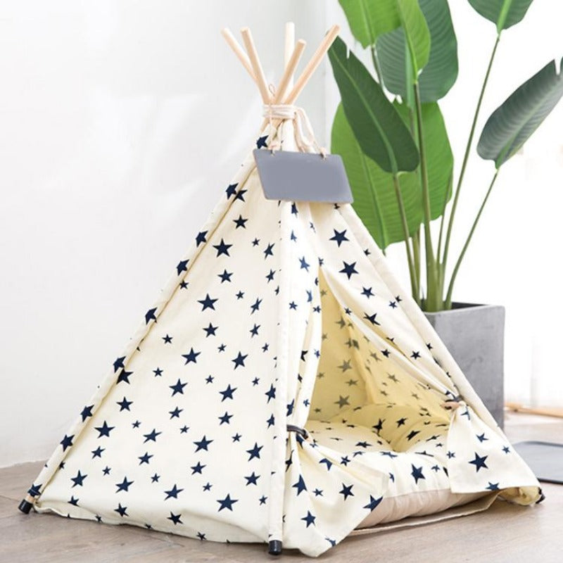 Moderne Boho Honden Teepee met Pluche Hondenbed Kussen