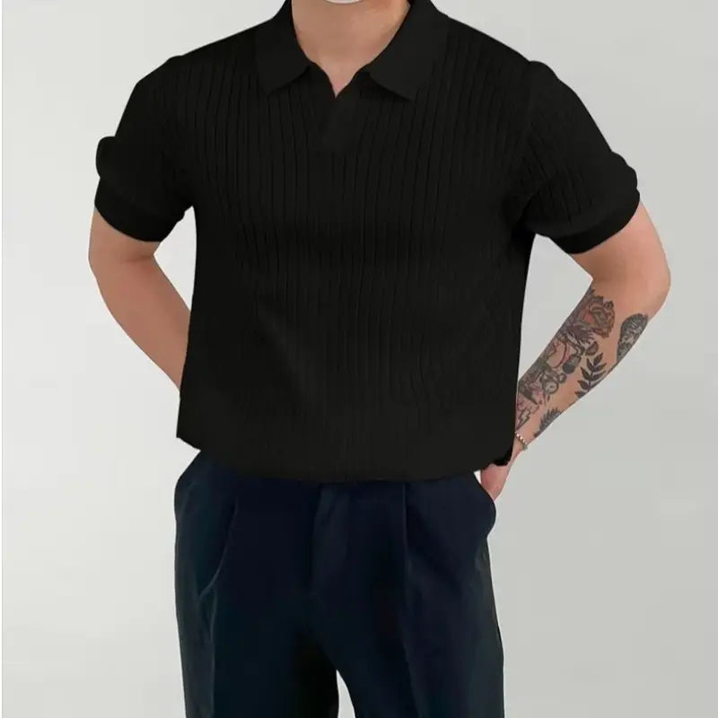 Heren T Shirt Zwart M Katoen Spierfit-3