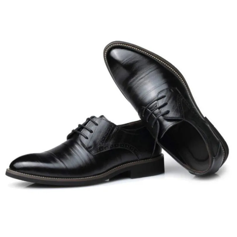 Heren Oxford Schoenen Leren Gesloten Vetersluiting Formeel