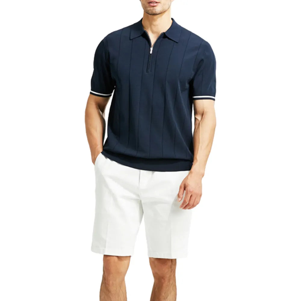 Heren Polo Shirt Gestreept Maat L Katoen - Lange Mouw Poloshirt Heren-4