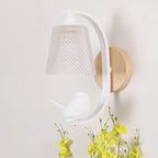 BirdLuxe - Elegante Wandlamp met Vogelontwerp – Hout en Glas voor Slaapkamer