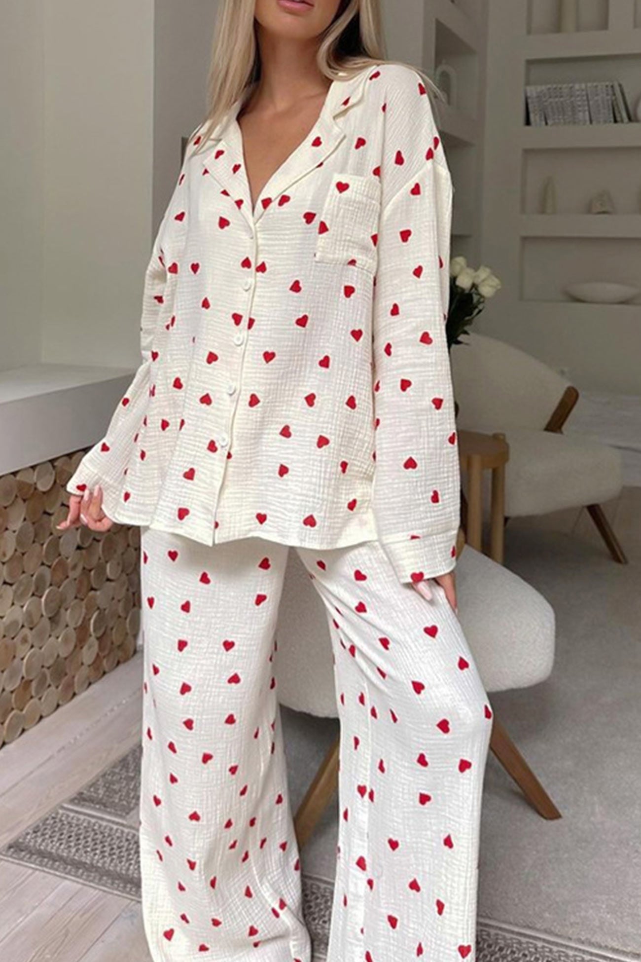BellaNotte Pyjama met hartjesprint voor Dromerige Nachten