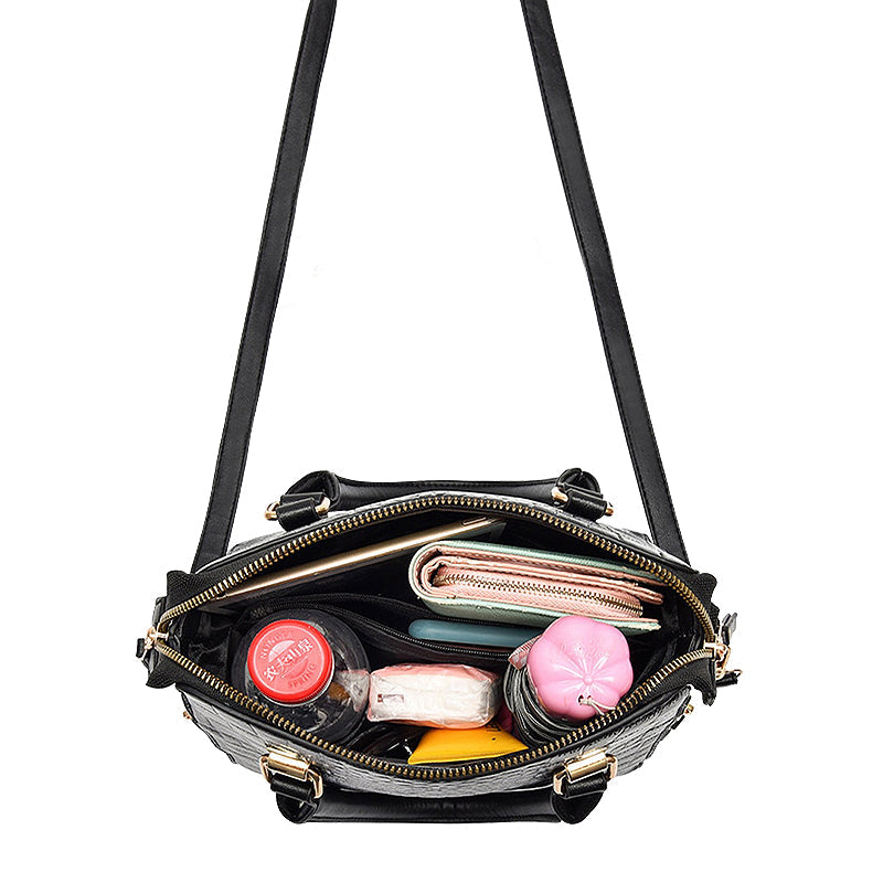 De Christine Handtas Vegan Leer Schoudertas Goud Hardware