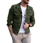 Heren Casual Stylish Denimjack Met Vervaagde Was En Versleten Accenten