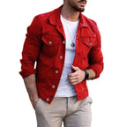 Heren Casual Stylish Denimjack Met Vervaagde Was En Versleten Accenten