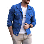 Heren Casual Stylish Denimjack Met Vervaagde Was En Versleten Accenten