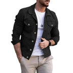 Heren Casual Stylish Denimjack Met Vervaagde Was En Versleten Accenten