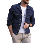 Heren Casual Stylish Denimjack Met Vervaagde Was En Versleten Accenten