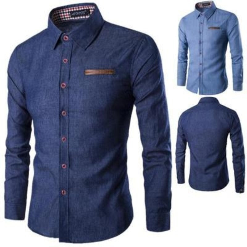 Slim Fit Denim Blouse Lichtgewicht Shirt van Duurzame Stof voor Dames met Flatterend Silhouet