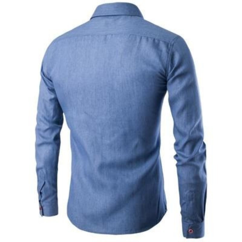 Slim Fit Denim Blouse Lichtgewicht Shirt van Duurzame Stof voor Dames met Flatterend Silhouet