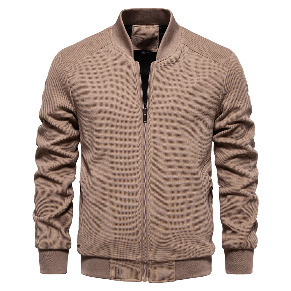 Heren Bomberjack Slim Fit Waffle Knit Blend 4