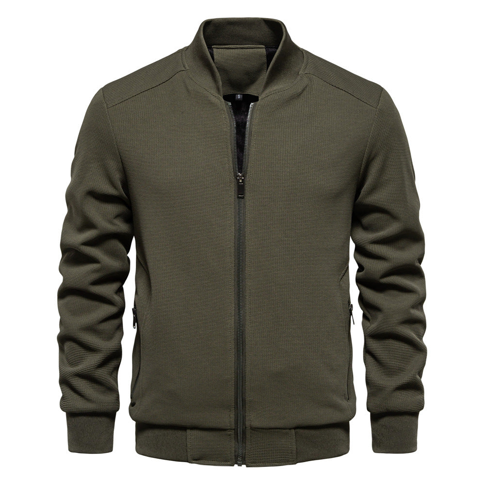 Heren Bomberjack Slim Fit Waffle Knit Blend 5