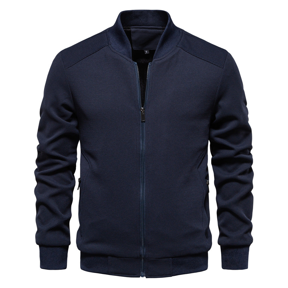 Heren Bomberjack Slim Fit Waffle Knit Blend 6