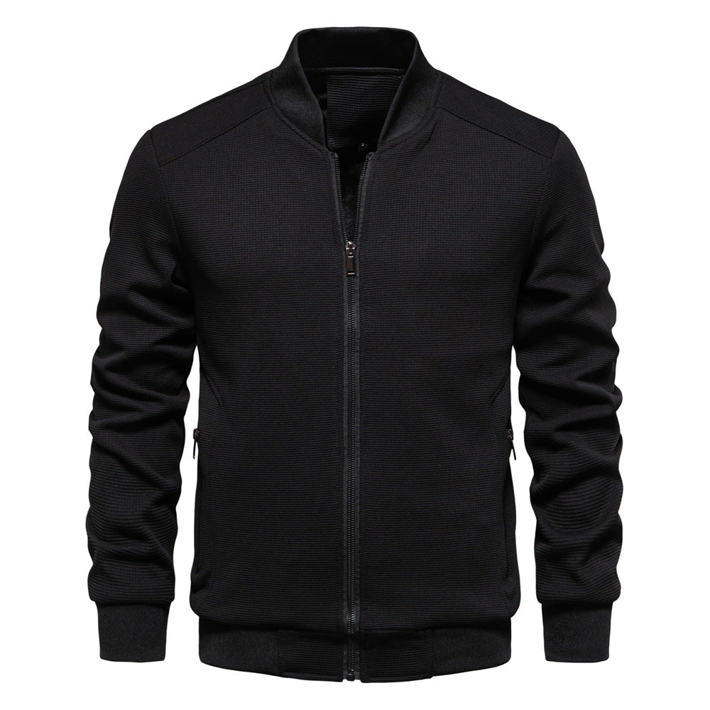 Heren Bomberjack Slim Fit Waffle Knit Blend 7