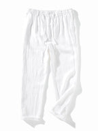 Heren Broeken Linnen Ontspannen Pasvorm Met Touwtjes 8