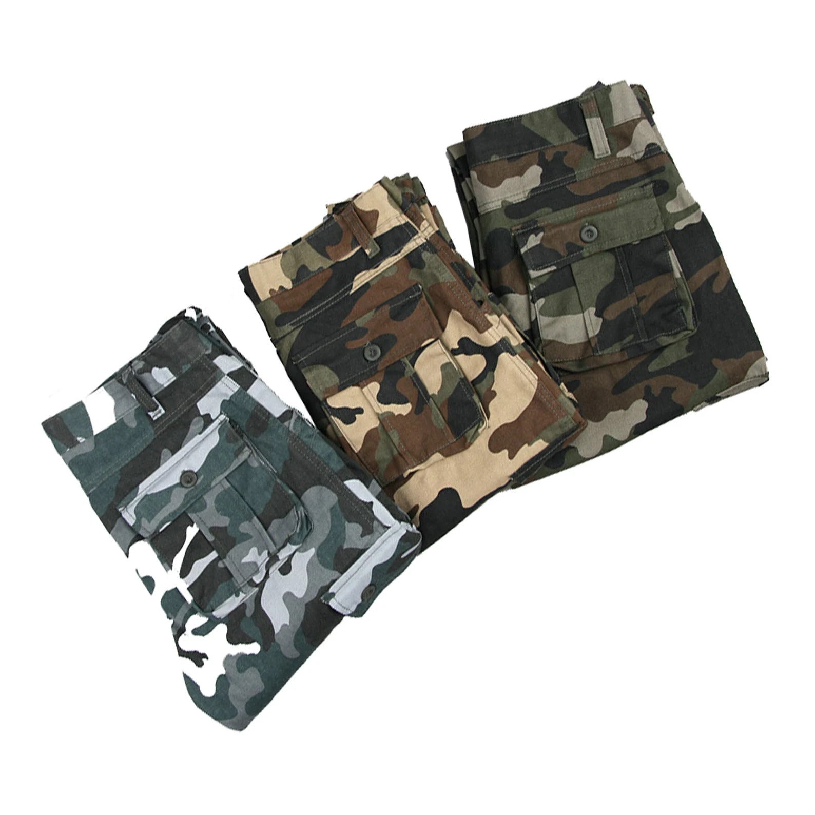 Heren Cargo Broek Katoen Camouflage Met Rechte Pijpen 8