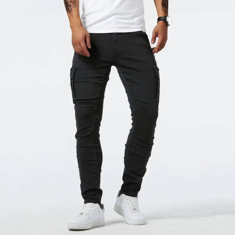 Heren Cargobroek Denim Met 4-Way Stretch 1