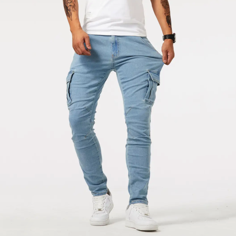 Heren Cargobroek Denim Met 4-Way Stretch 2
