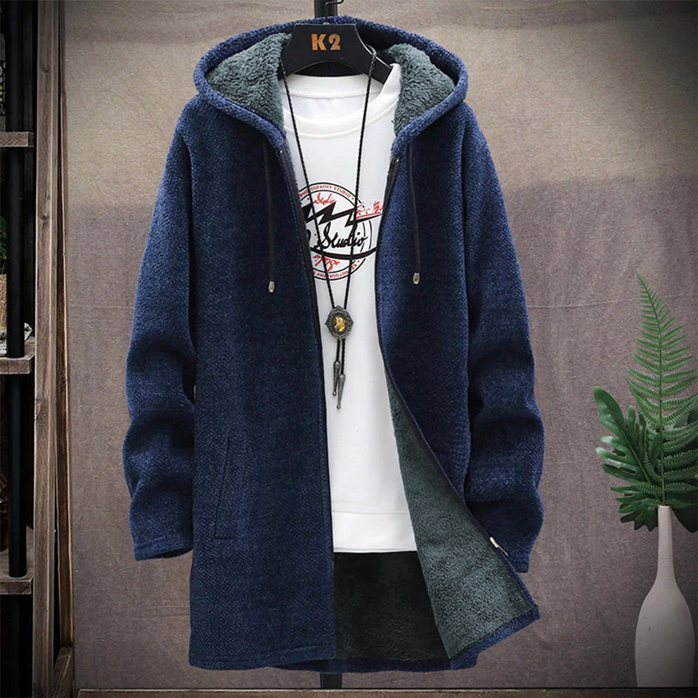 Heren Hoodie Katoen Rits Warm Fleece 0
