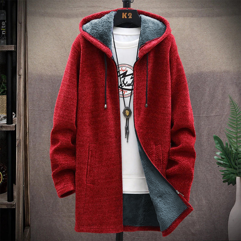 Heren Hoodie Katoen Rits Warm Fleece 2