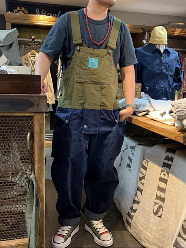 Heren Overalls Katoen Kleurblok Casual Oversized 0