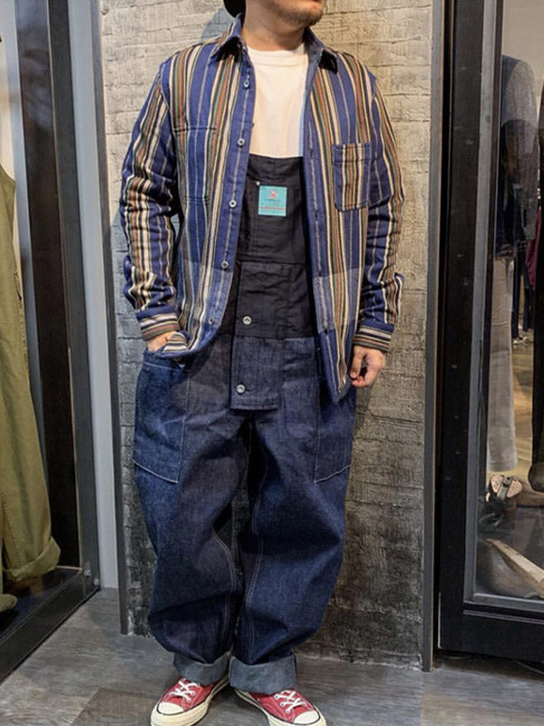 Heren Overalls Katoen Kleurblok Casual Oversized 1