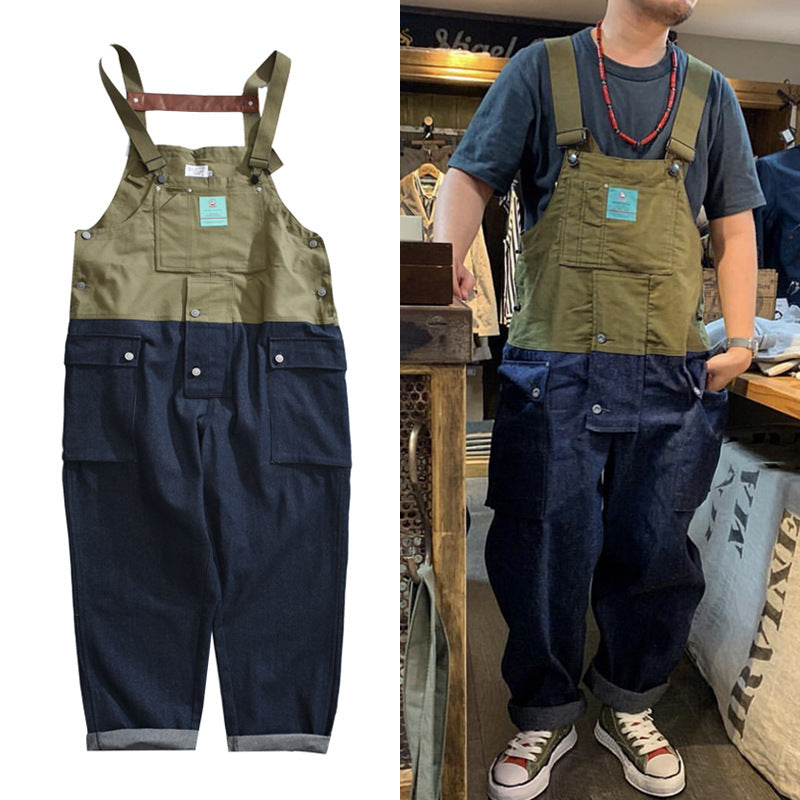 Heren Overalls Katoen Kleurblok Casual Oversized 2