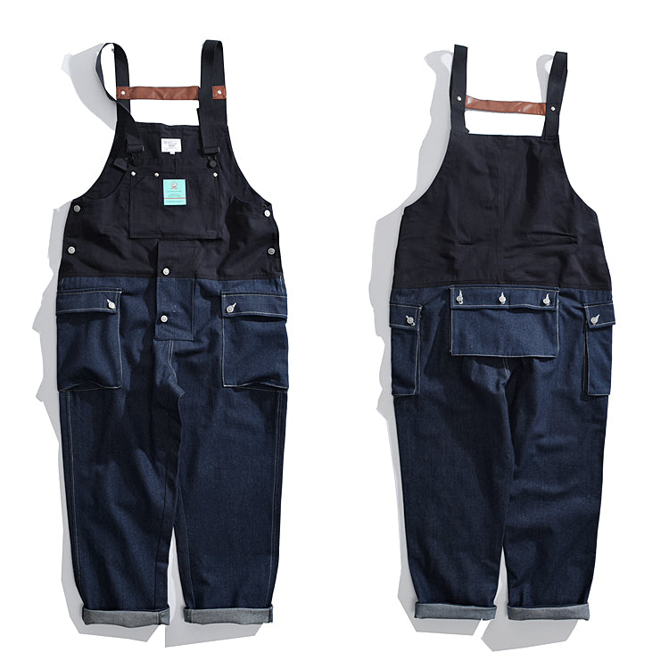 Heren Overalls Katoen Kleurblok Casual Oversized 4