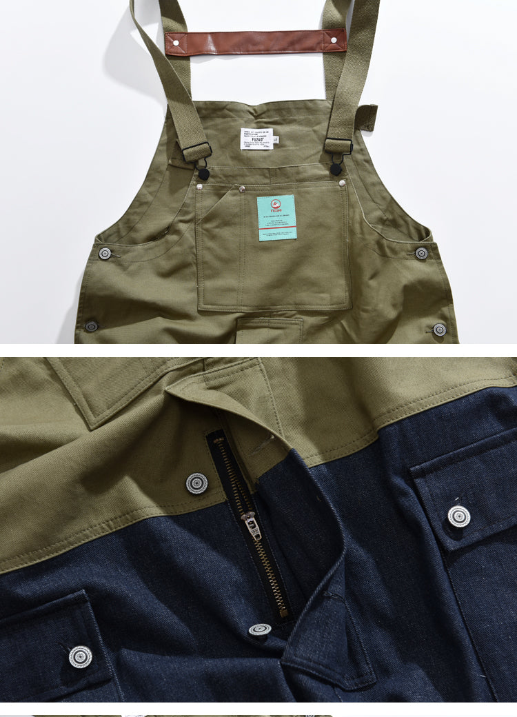 Heren Overalls Katoen Kleurblok Casual Oversized 5