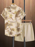 Heren Overhemd Korte Mouwen Polyester Tropisch Bloemenprint 2