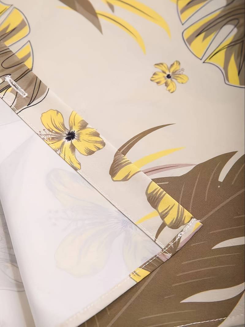 Heren Overhemd Korte Mouwen Polyester Tropisch Bloemenprint 5