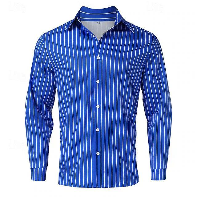 Heren Overhemd Lange Mouwen Katoen Casual 3