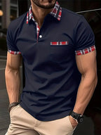 Heren Polo Shirt Katoen Ruitenkraag Casual Korte Mouwen 4