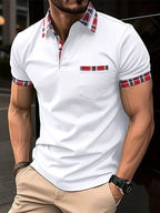 Heren Polo Shirt Katoen Ruitenkraag Casual Korte Mouwen 5