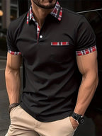 Heren Polo Shirt Katoen Ruitenkraag Casual Korte Mouwen 6