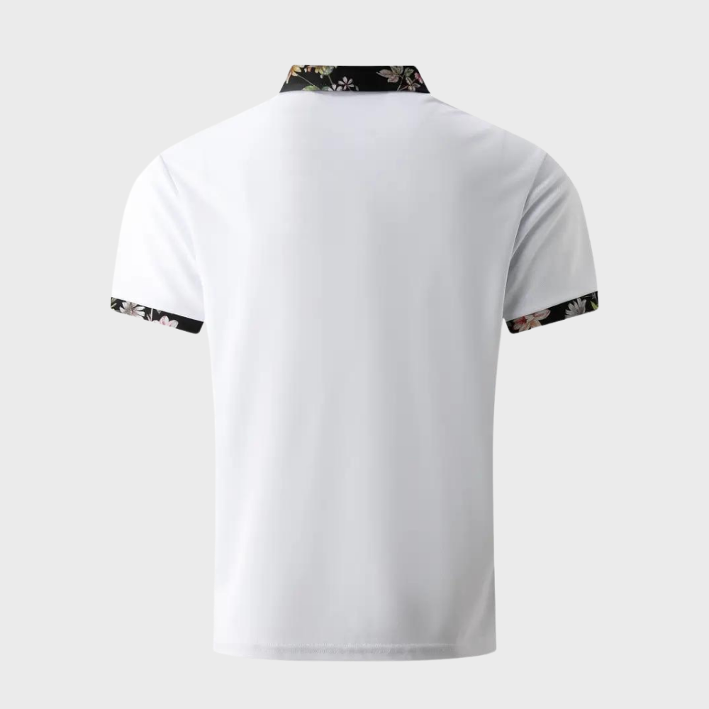 Heren Polo Shirt Katoen met Bloemenvoering 2