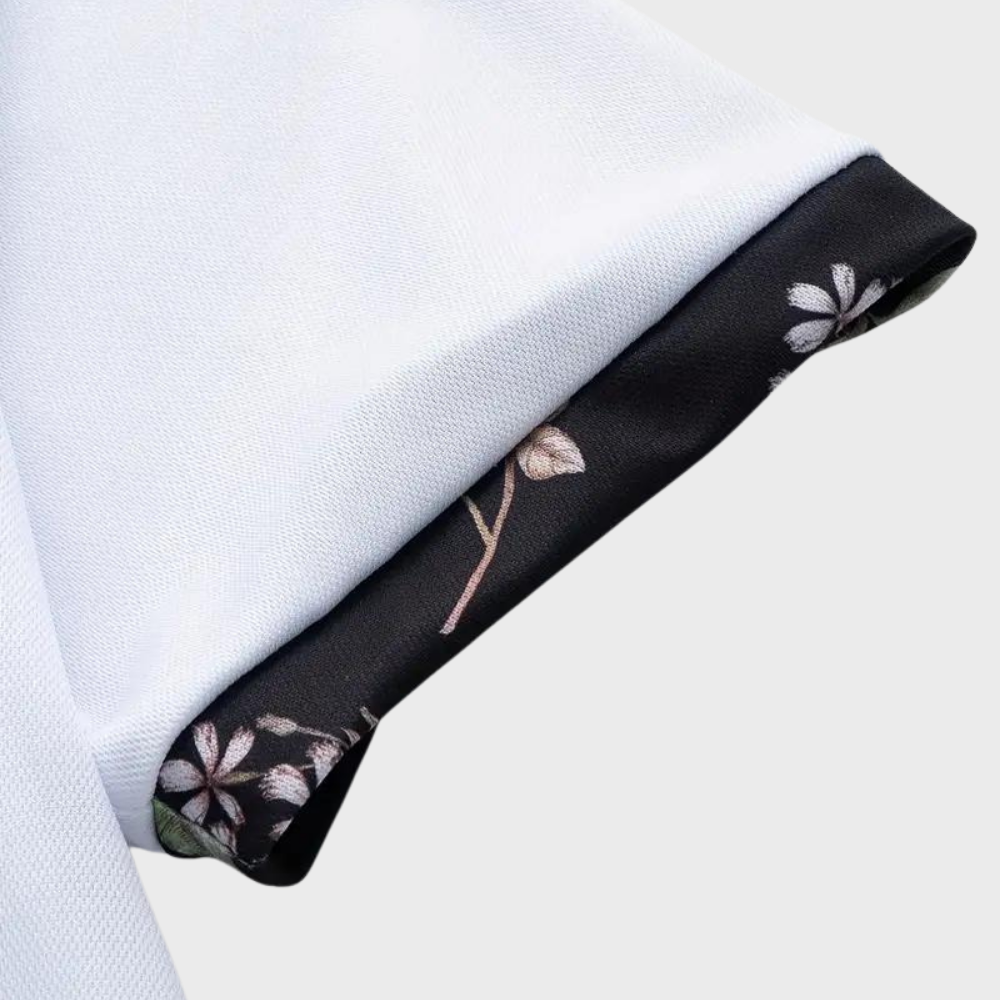 Heren Polo Shirt Katoen met Bloemenvoering 3