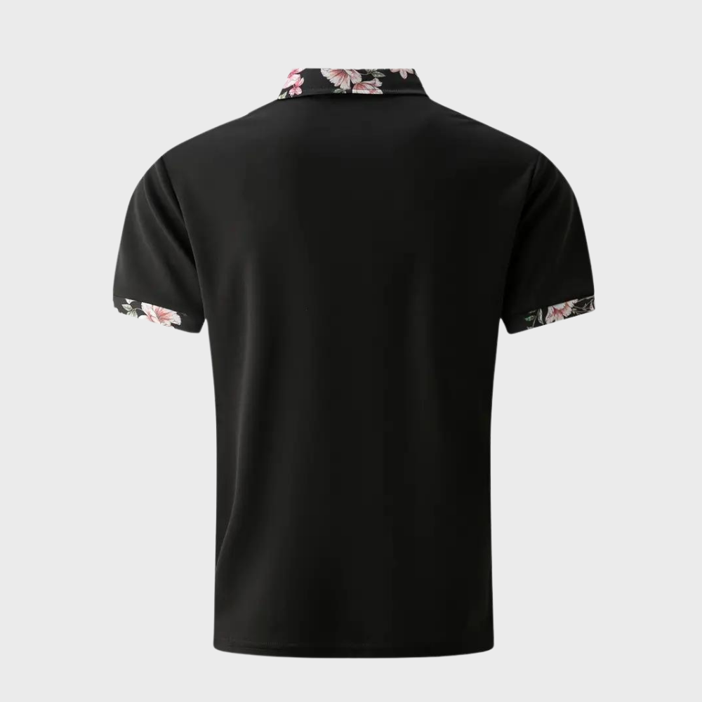 Heren Polo Shirt Katoen met Bloemenvoering 5