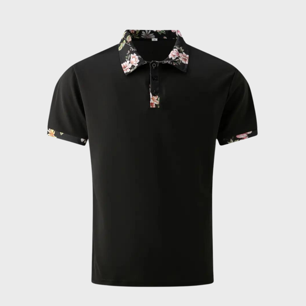 Heren Polo Shirt Katoen met Bloemenvoering 6